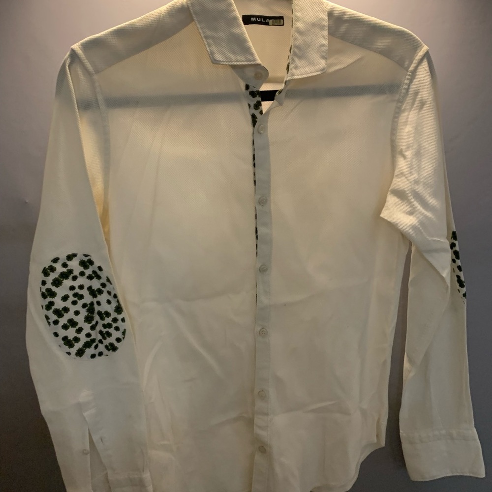 Retro inspired button down with floral patches